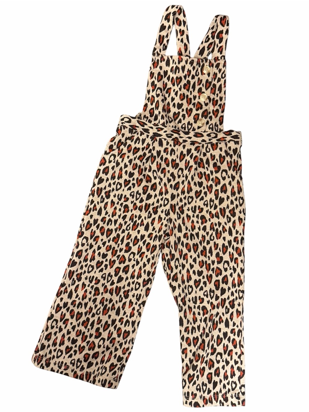 wonder nation Cream & Brown Leopard Print Jumpsuit Romper